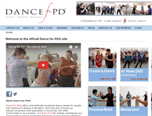 Tablet Screenshot of danceforparkinsons.org